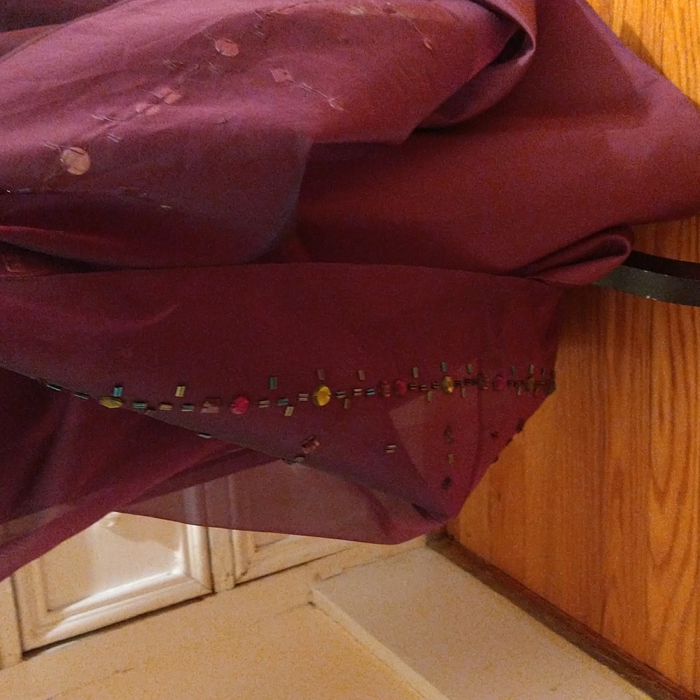 Ann Taylor plum silk maxi skirt set Sz 4 - Picture 3 of 13
